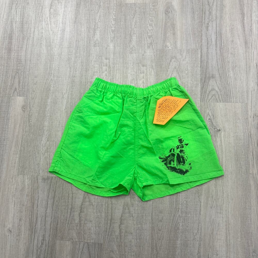 NEW Vintage USA Sport Surf Shorts Mens Small Green 80s Jet Ski Motocross Racing